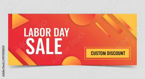 A red and yellow sign with a custom discount for labor day sale