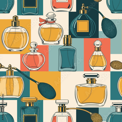 Collection of Elegant Perfume Bottles with Vintage Charm.