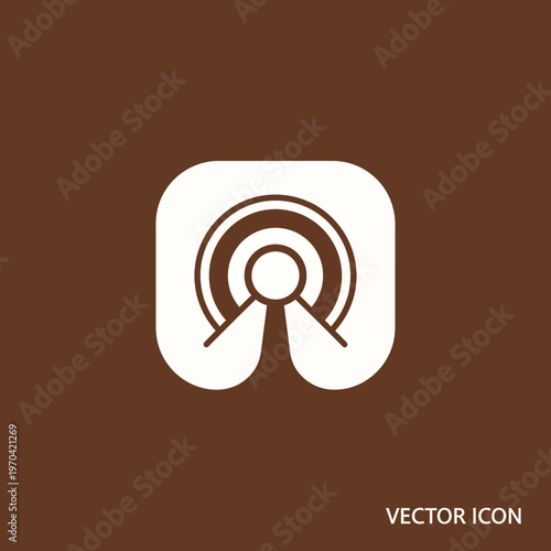 Abstract Wi-Fi Signal Icon with Rounded Square Background.