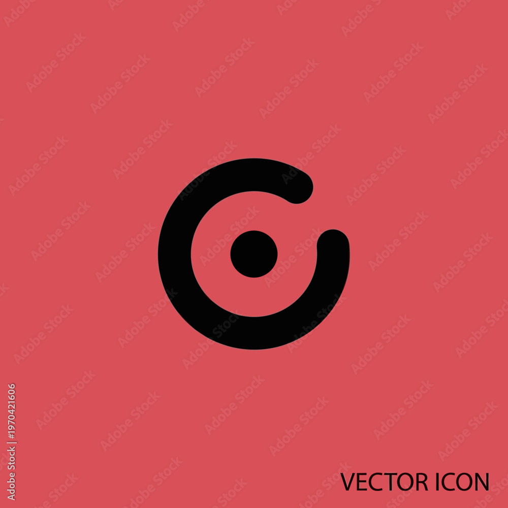 Obraz premium Abstract Circular Icon with Central Dot and Open Curve.