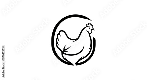 Minimalist Chicken Hen Logo Icon Vector Illustration for Poultry Farm and Organic Food Branding