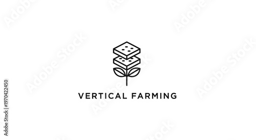 Minimalist Vertical Farming Logo Vector Icon for Sustainable Agriculture and Smart Urban Gardening Technology