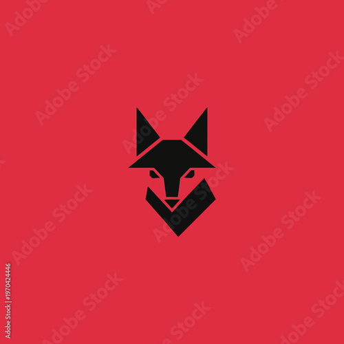 Geometric Fox Head Logo Design Minimalist.
