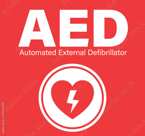Automated External Defibrillator AED Icon Banner