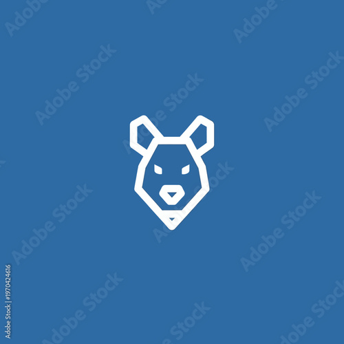 Geometric White Fox Head Logo Design.