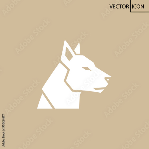 Geometric Wolf Head Vector Icon Symbol.