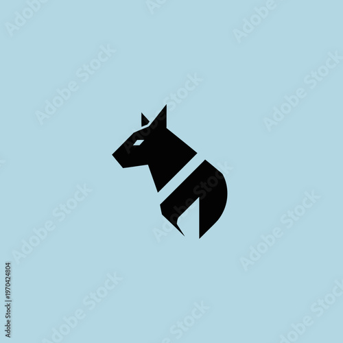 Minimalist Black Wolf Head Logo Design.
