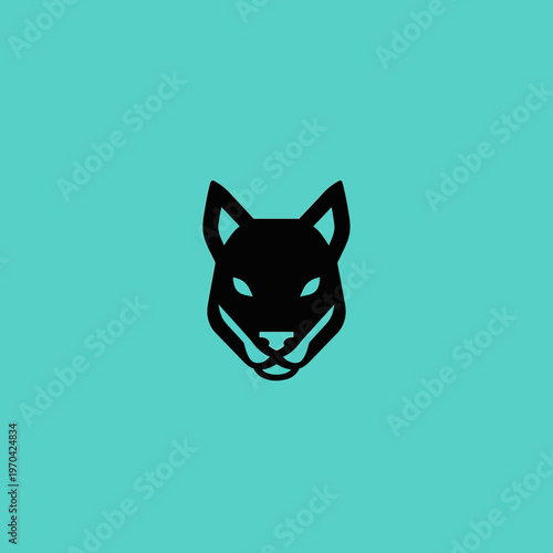 Black Wolf Head Silhouette Logo Design.