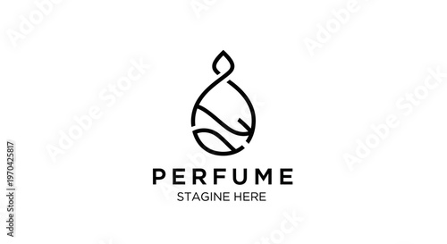 Elegant Perfume Bottle Logo Design.