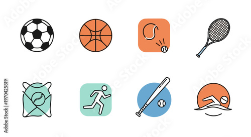 Collection of Diverse Sports Icons Representing Various Athletic Activities.