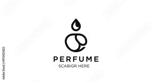 Minimalist Perfume Logo Design with Elegant Droplet Icon.