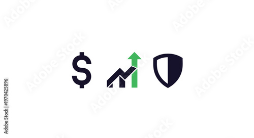 Financial Growth and Security Icons Representing Investment Success.