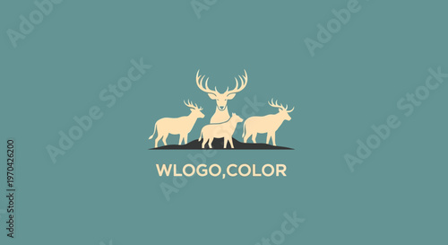 Elegant Deer Family Logo Design.