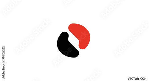 Abstract Yin Yang Symbol Red Black.