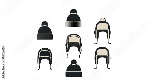 Collection of Winter Hats and Beanies for Cold Weather.