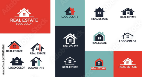 Collection of Real Estate House Logos and Icons.
