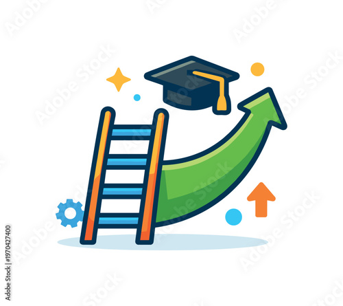 Career pivot and reskilling in a changing job market focused on adapting to new opportunities and continuous professional growth, a ladder