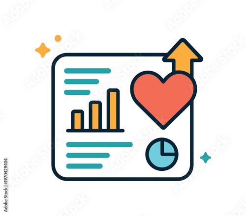 Digital wellbeing dashboards and personal metrics tracking for healthier lifestyle management, a simple dashboard panel combined with a heart and a