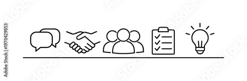 Team collaboration and effective communication in a professional environment for achieving shared goals and productive teamwork, speech bubble