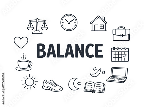 Work-life balance and personal time management concept focused on maintaining harmony between career responsibilities and personal well-being in a