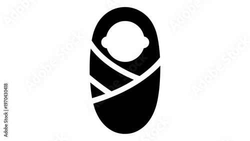 Baby swaddle blanket icon, representing infant wrapping for warmth, comfort and sleep