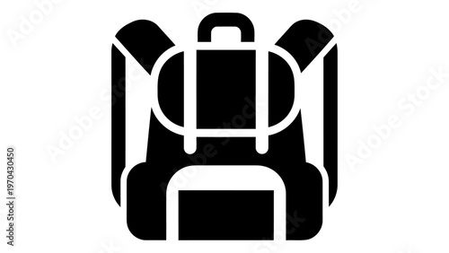 Kids backpack school icon isolated on white background