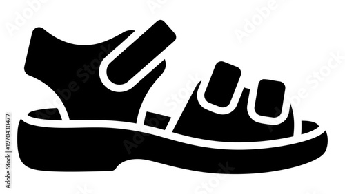 Kids sandals velcro icon isolated on white background