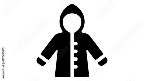 Kids raincoat jacket icon