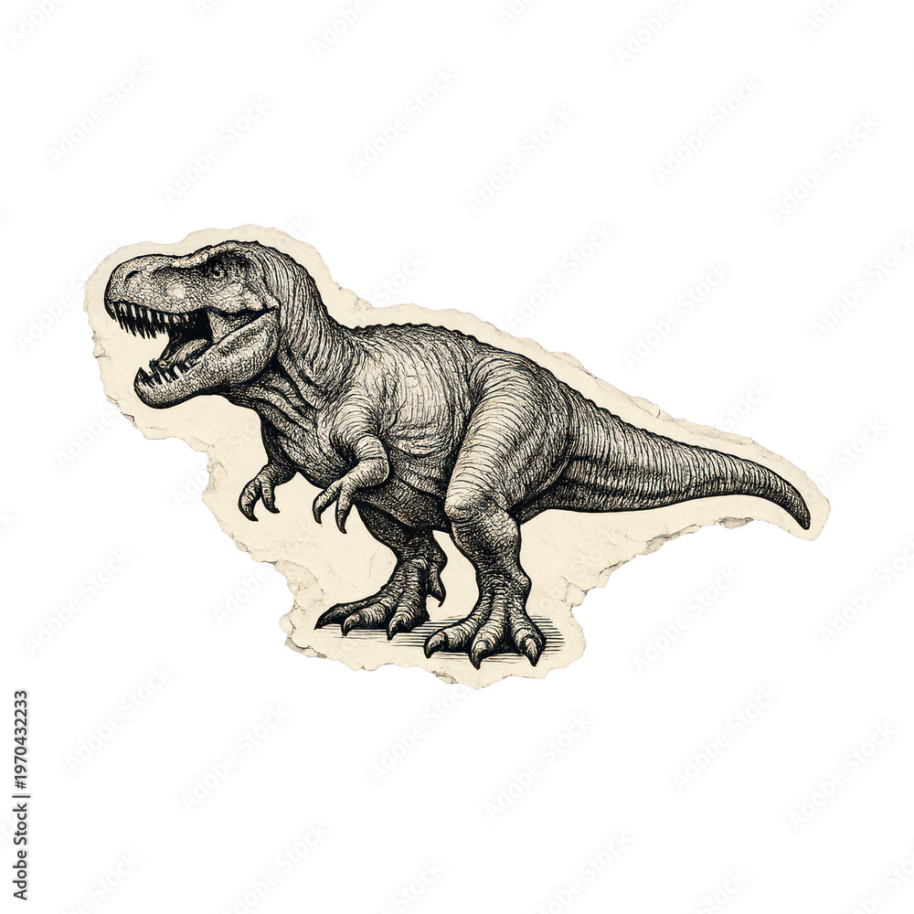 Fototapeta premium PNG Detailed T-Rex dinosaur illustration