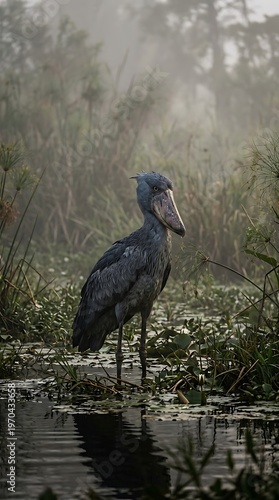 Shoebill Stork Swamp Rare Exotic Bird