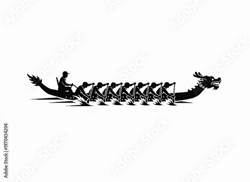 Dragon Boat Race: A dynamic illustration captures the essence of a dragon boat race, where teamwork and strength propel the vessel forward.