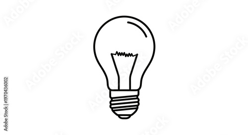 Vector illustration of a light bulb icon, symbolizing bright ideas, innovation, creative thinking, electricity, and problem-solving solutions.