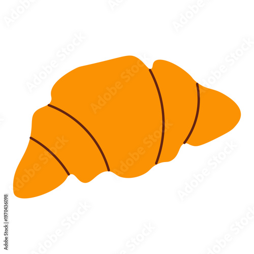 Croissant pastry in a simple and clean style. Fresh bakery illustration with warm golden color and smooth shapes. Suitable for food design, cafe menus, breakfast concepts, and bakery branding. 