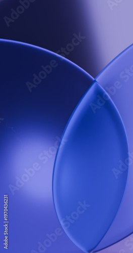 abstract 3d blue background with glass bubbles