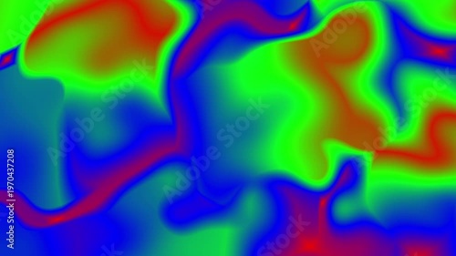 Colorful Thermal Heat Map Infrared Wave Abstract Motion Background With Vibrant Red Green Blue Aura