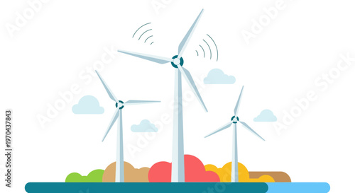 Wind Turbines Generating Clean Energy.