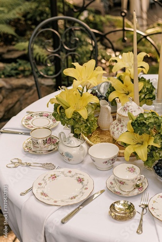 table set for a wedding reception
