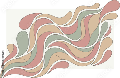 Abstract flowing shapes in pastel colors, artistic design element.