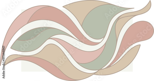 Abstract flowing shapes in pastel colors create a calming design.