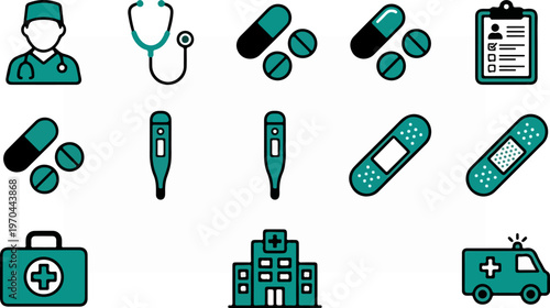 Medical Icons - A Comprehensive Collection of Healthcare Symbols.