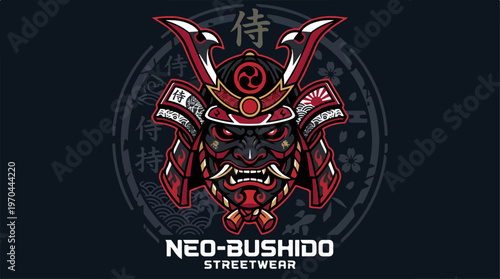 Neo-Bushido Samurai Helmet - A Fierce and Intimidating Design.