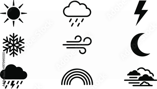 Weather Icons - A Comprehensive Collection of Meteorological Symbols.