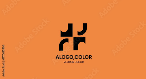 Abstract Geometric Logo Design with Four Elements.