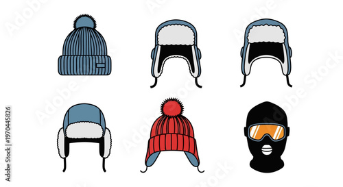Collection of Winter Hats and Balaclava for Cold Weather Protection.