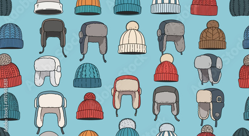 Collection of Winter Hats for Cold Weather Protection.
