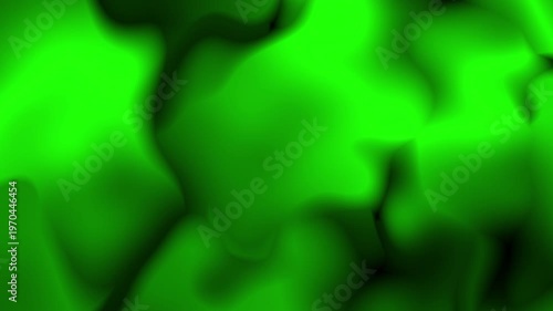 Radioactive Neon Green Toxic Liquid Glow Abstract Background With Dark Shadows And Chemical Fluid Flow