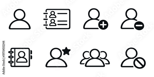 User and contact icons arranged on muted gray background
