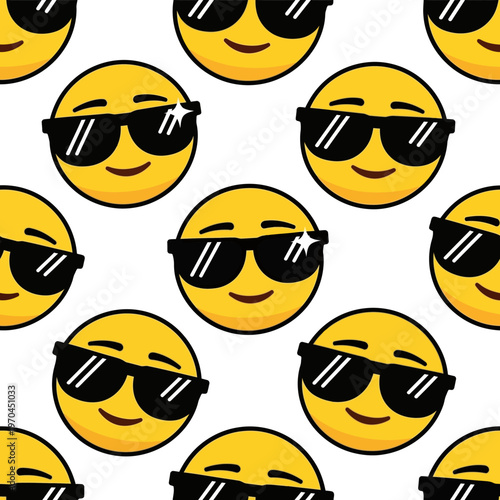 Cool Sunglasses Emoji Pattern.