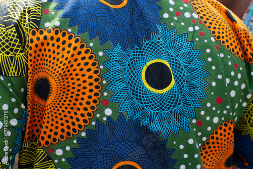 Colorful geometric floral fabric