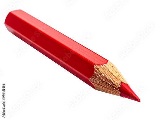 Sharp red writing implement on white background